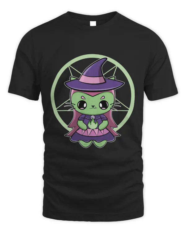 Cute Cat Witch Hat And Magic Spell For Halloween