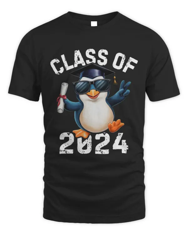 Penguin Pet Peace Sign Hand Penguin Class of 2024 Graduation