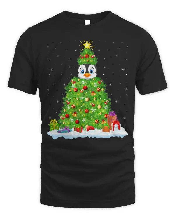 Penguin Pet Xmas Lighting Tree Funny Christmas 214