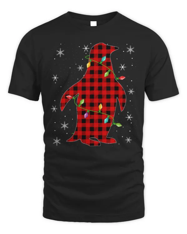 Penguin Pet Xmas Matching Buffalo Plaid Emperor Penguin Christmas Pajama 27