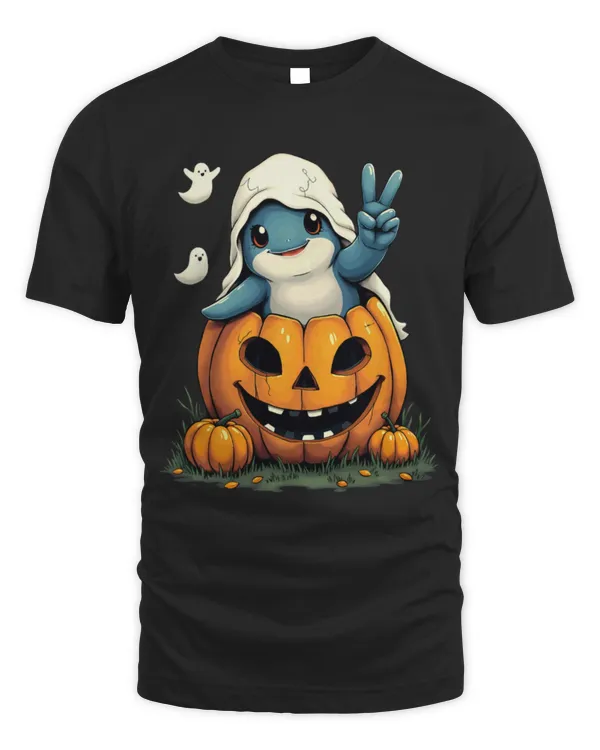 Whale Pet Pumpkin Boo Ghost Orca Whale Halloween Costume