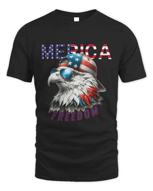 Cute Baseball Merica Freedom w American Bald Eagle in baseball cap - Unisex Standard T-Shirt Unisex Standard T-Shirt