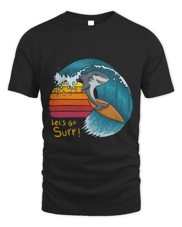 Shark Pet funny skateboarding on the waves