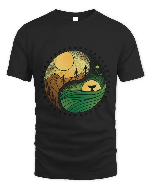 Whale Pet Yin Yang Nature Mountains Sunset Ocean Night Sky Whale