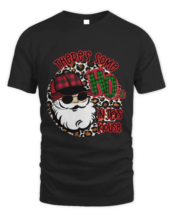 Cute Baseball There s Some Ho s In This House Santa Baseball Cap Leopard - Unisex Standard T-Shirt Unisex Standard T-Shirt