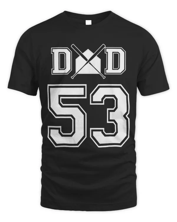 Cute Baseball Number 53 Players Biggest Fan For Baseball or Softball Dad