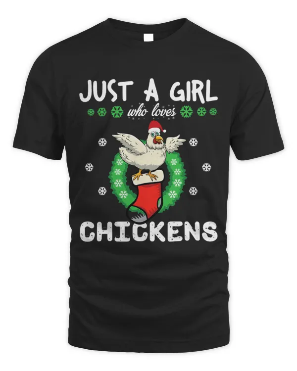 Chicken Pet Just a girl who loves chickens Funny Santa Xmas