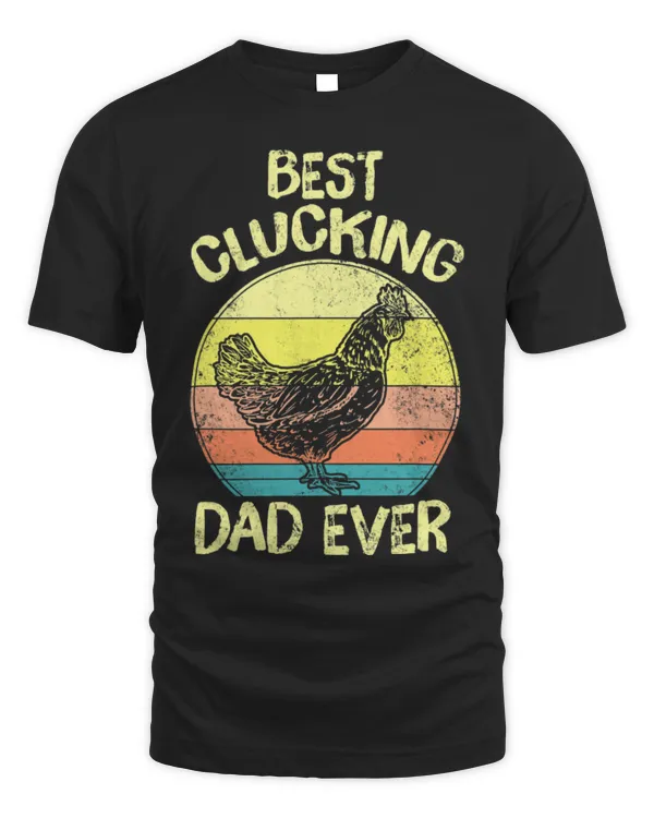 Chicken Pet Retro Best Cluckin Dad Ever Chicken Dad Rooster Father 8