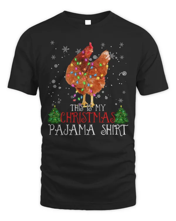 Chicken Pet This Is My Christmas Pajama Chicken Christmas Lights