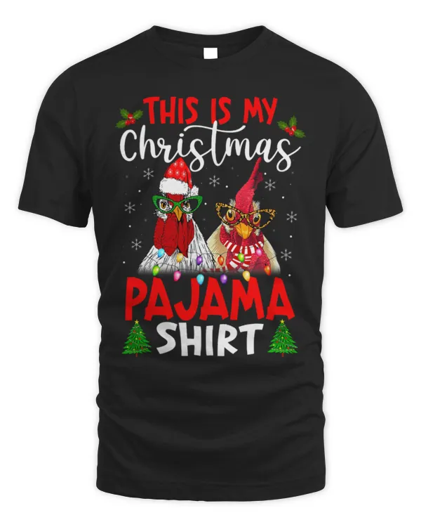 Chicken Pet This Is My Christmas Pajama Chicken Lover Xmas Light Holiday 8