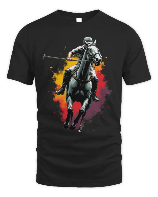Horse Pet Colorful Polo Player Equestrian