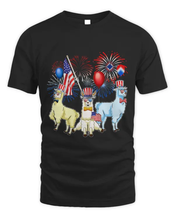 Llama Pet 4th of July Womens Summer Tops Home of Free Llama Girls Teen