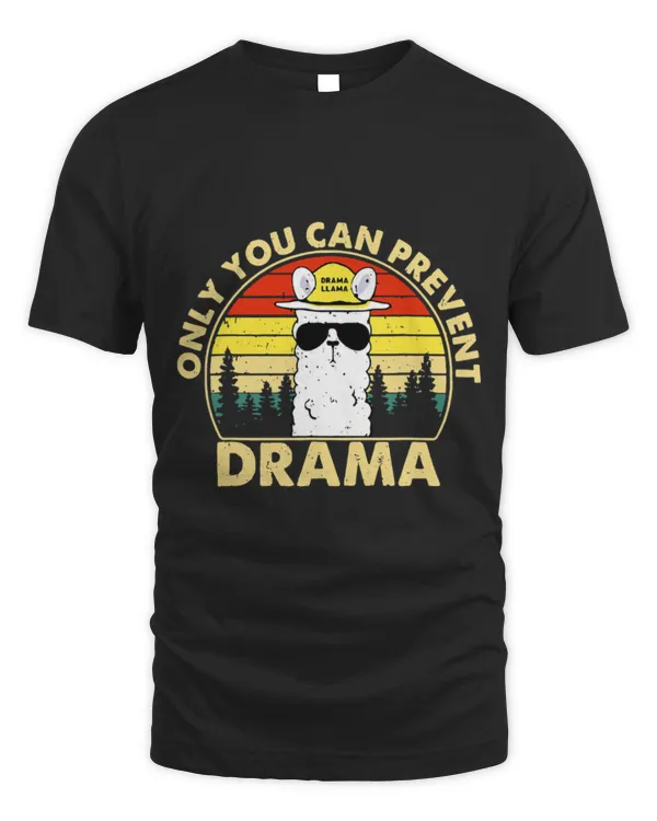 Llama Pet Retro Drama Llama Glasses Only You Can Prevent Drama Sarcasm 1