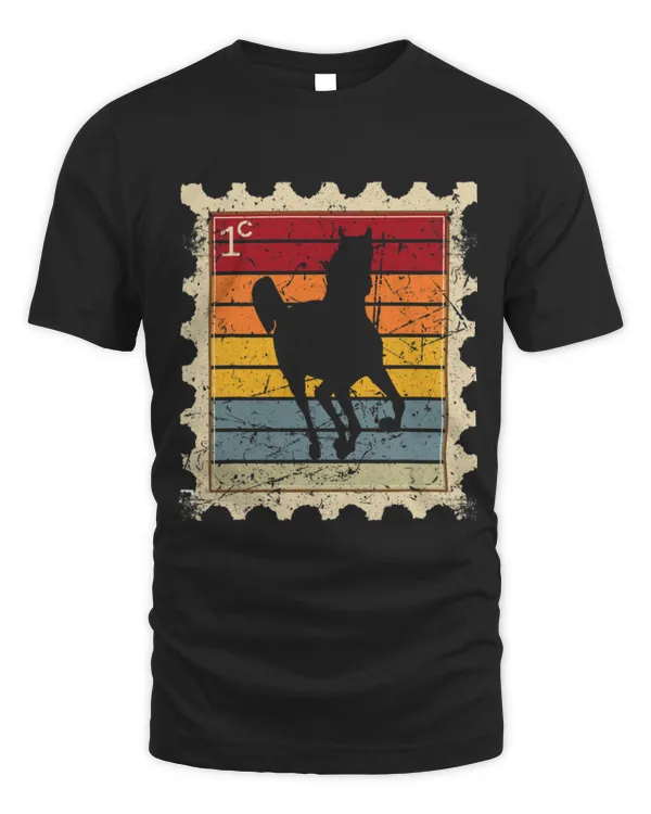 Horse Pet Postage Stamp with a Sunset Horse 21
