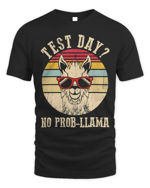 Llama Pet Test Day No ProbLlama Teacher Exam Testing Teaching Vintage 32