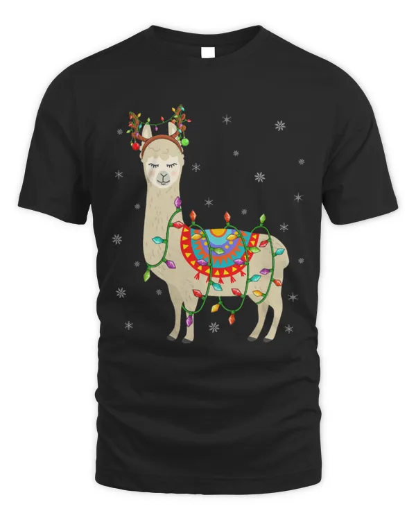 Llama Pet Xmas Lighting Reindeer Hat Llama Christmas