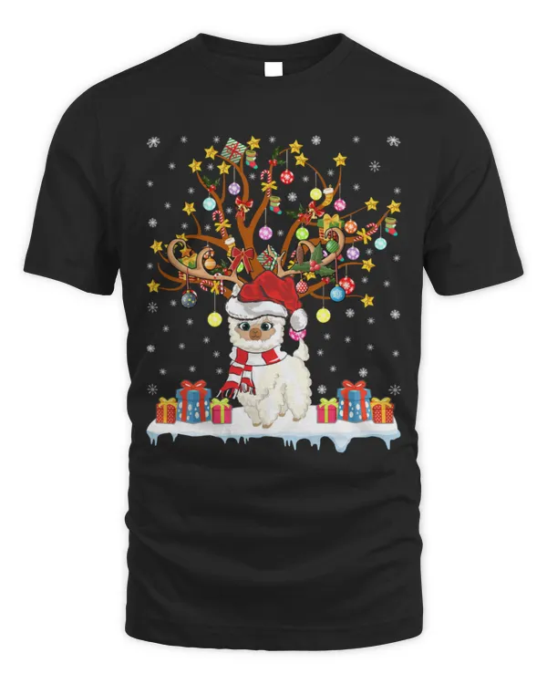 Llama Pet Xmas Lighting Tree Santa Llama Christmas Tree 47