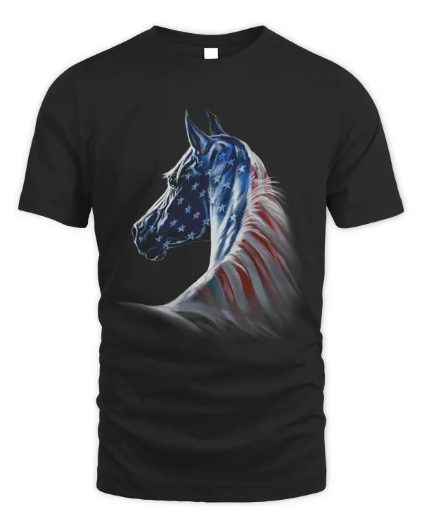 Horse Pet Patriotic Horse American Flag 4th Of July Independence Day