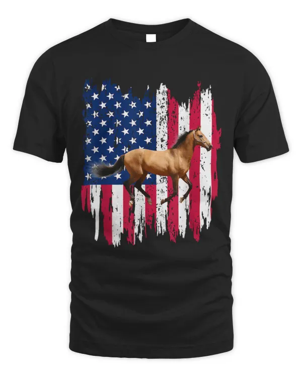 Horse Pet Patriotic Horse American Flag 4th Of July Equestrian Riding