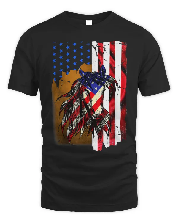 Horse Pet Patriotic Horse American Flag 4th Of July Equestrian Riding 1