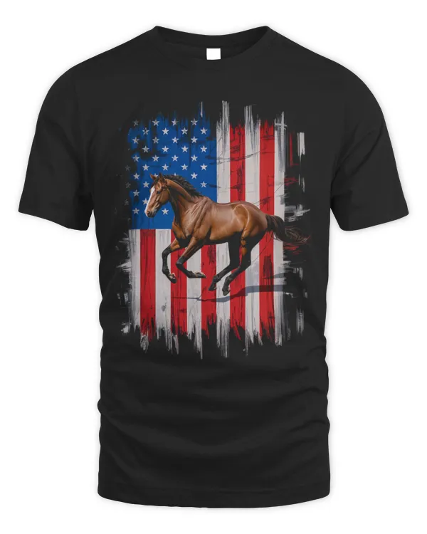 Horse Pet Patriotic Horse American Flag Equestrian Ranch Horse