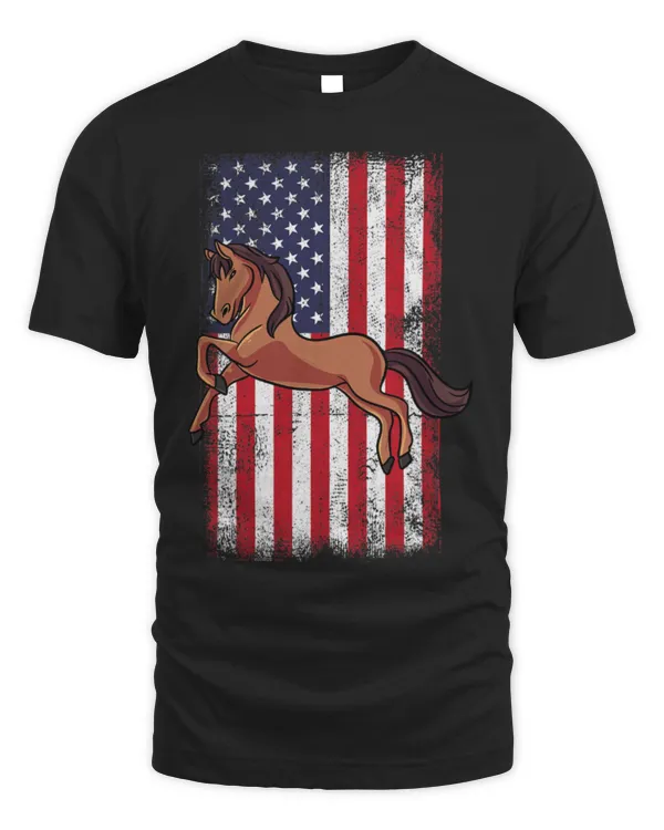 Horse Pet Patriotic Horse American Flag Equestrian Horseback Riding