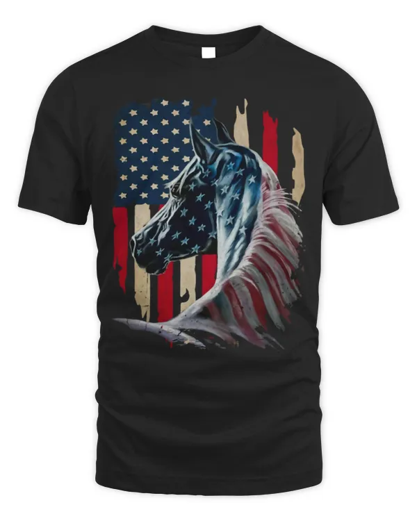 Horse Pet Patriotic Horse American Flag 7