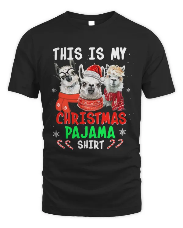 Llama Pet This Is My Christmas Llama Pajama Pyjama Top Christmas 87