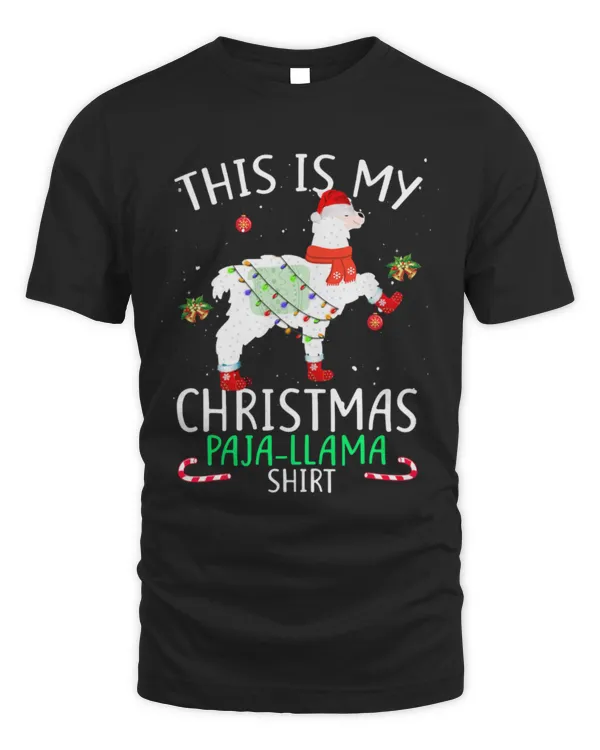 Llama Pet This Is My Christmas Llama Pajama Pyjama Top Christmas