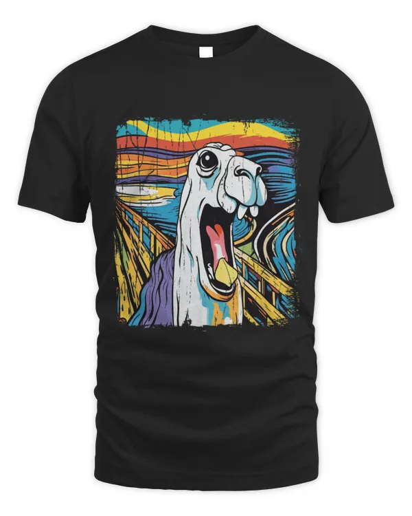 Llama Pet The Scream Artwork Funny Ecuador Cotopaxi Souvenir