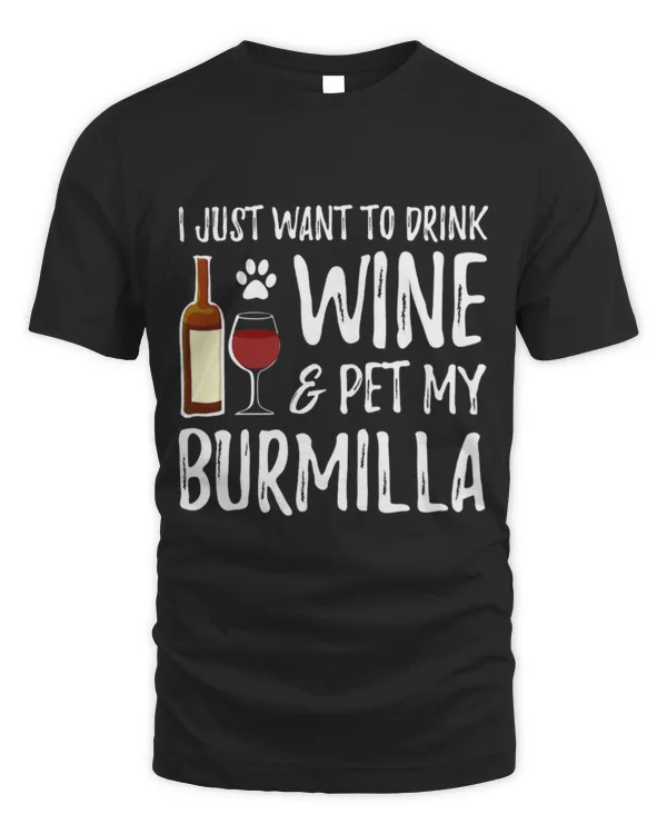 Drinker Wine and Burmilla Funny Cat Mom or Cat Dad Gift Idea