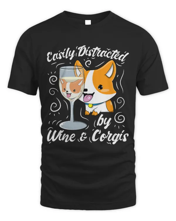 Drinker Wine And Corgi Dog Lover Alcohol Drinker Humor