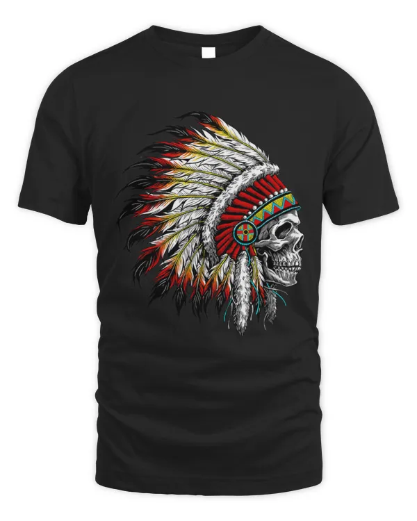 Native American Indian Chief Skull Motorcycle Headdress