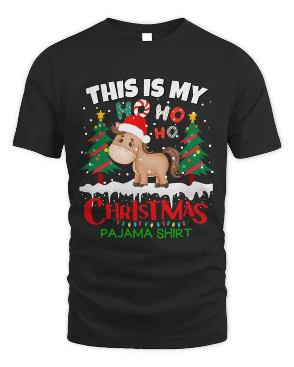 Horse Pet This is my Christmas Pajama Horse Santa for Kids
