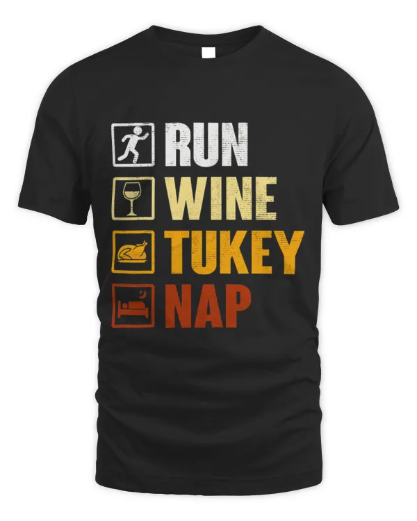 Drinker Wine Run Wine Turkey Nap Funny Thanksgiving Dinner Trot