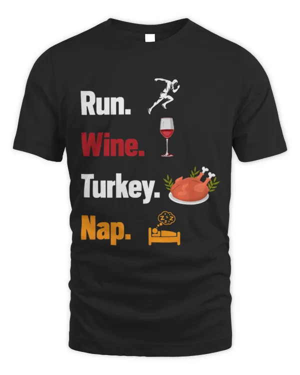 Drinker Wine Run Wine Turkey Nap Funny Turkey Thanksgiving Runner