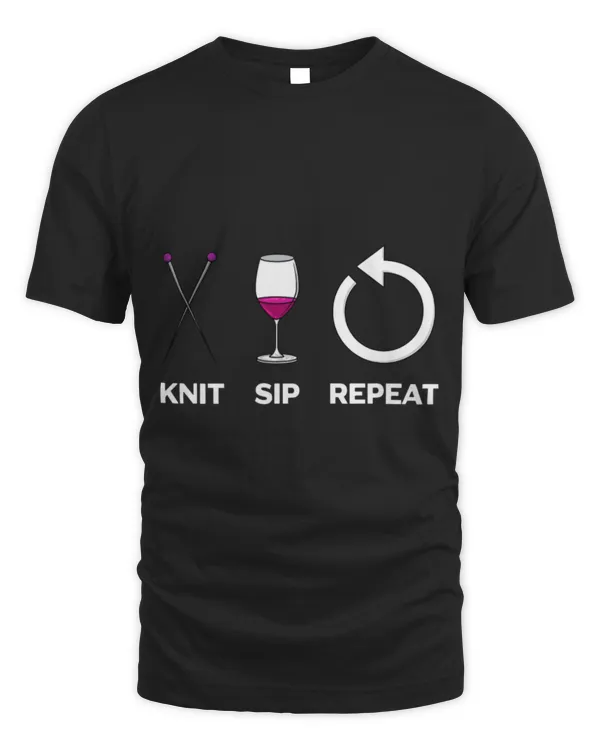 Drinker Wine s Knitting Gift Knit Sip Repeat Wine Knitting