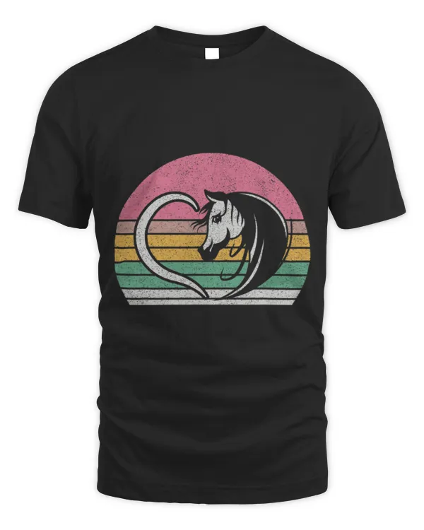 Horse Pet Vintage Retro Cute Horse Lover Horse And Heart Girl Women