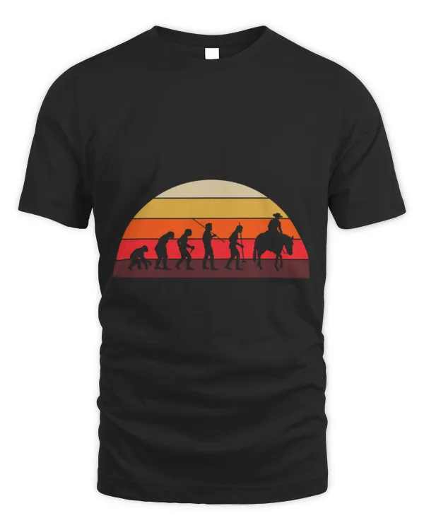 Horse Pet Vintage Retro Evolution Horses Cowboy