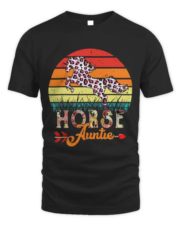 Horse Pet Vintage Retro Horse Auntie Flowers Leopard Horse Farmer