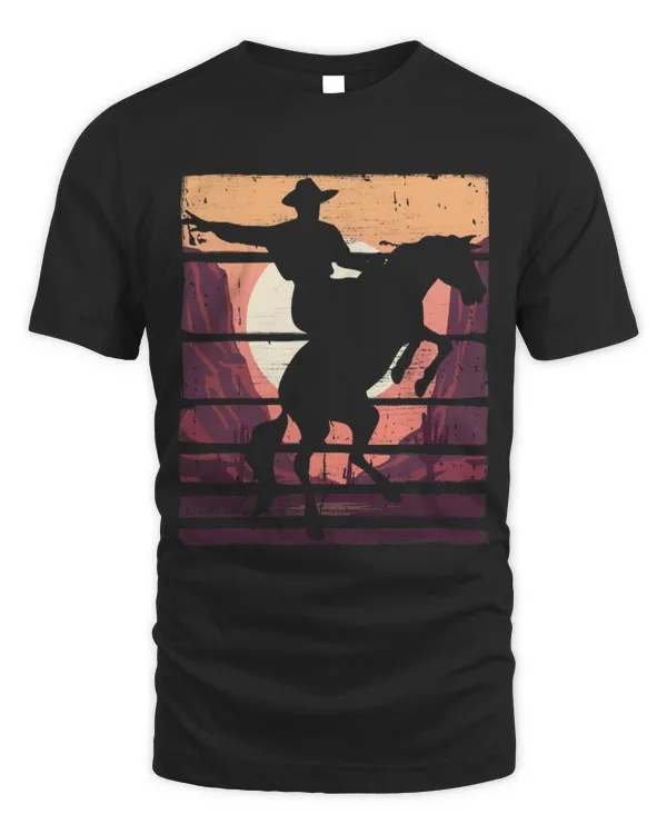 Horse Pet Vintage Retro Cowboy Rodeo Bucking Horse Riding 2