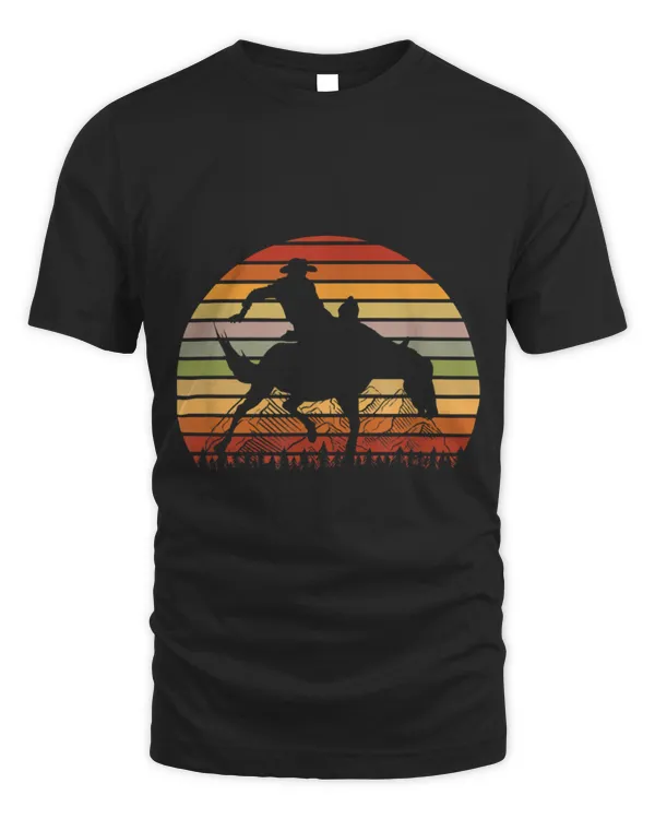 Horse Pet Vintage Retro Cowboy Rodeo Bucking Horse Riding