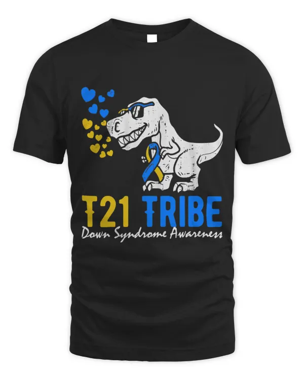 Animal Dinosaur Ribbon T21 Tribe Down Syndrome Awareness Day
