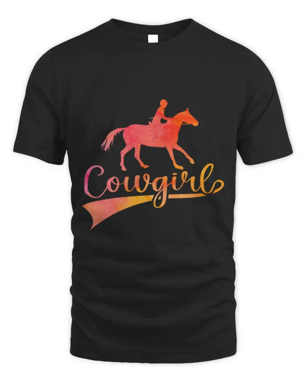 Horse Pet Womens Cowgirl Horse Riding Watercolor
