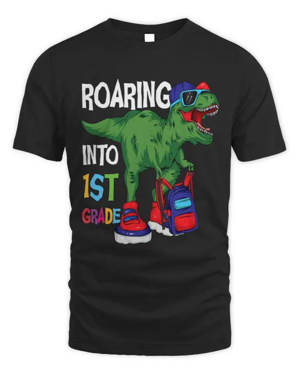 Animal Dinosaur Roaring Into 1st Grade T Rex Dinosaur Back To School