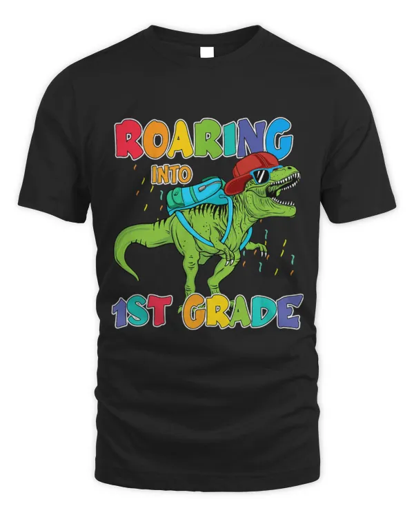 Animal Dinosaur Roaring Into 1st Grade T Rex Dinosaur Back To School 1