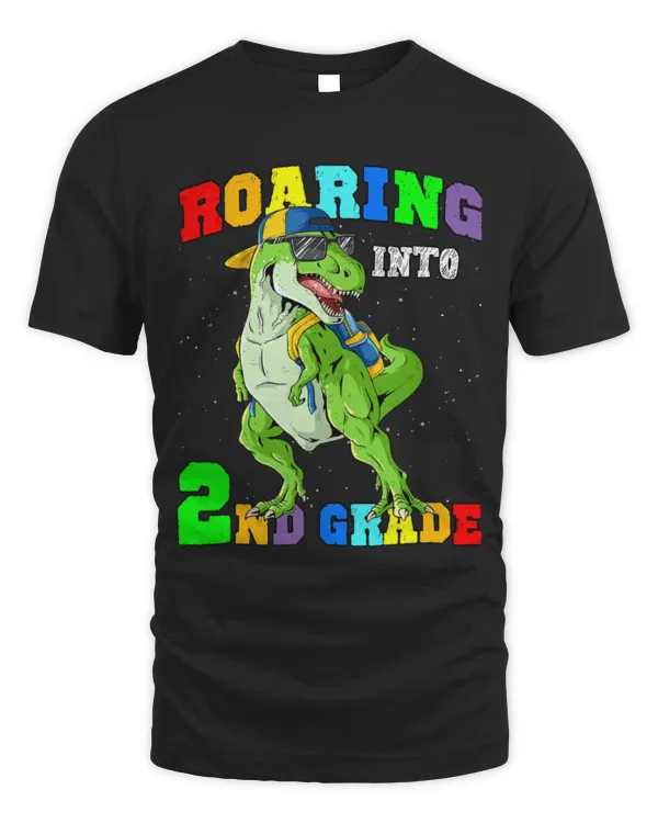 Animal Dinosaur Roaring Into 2nd Grade Dinosaur T Rex Back to School Boys