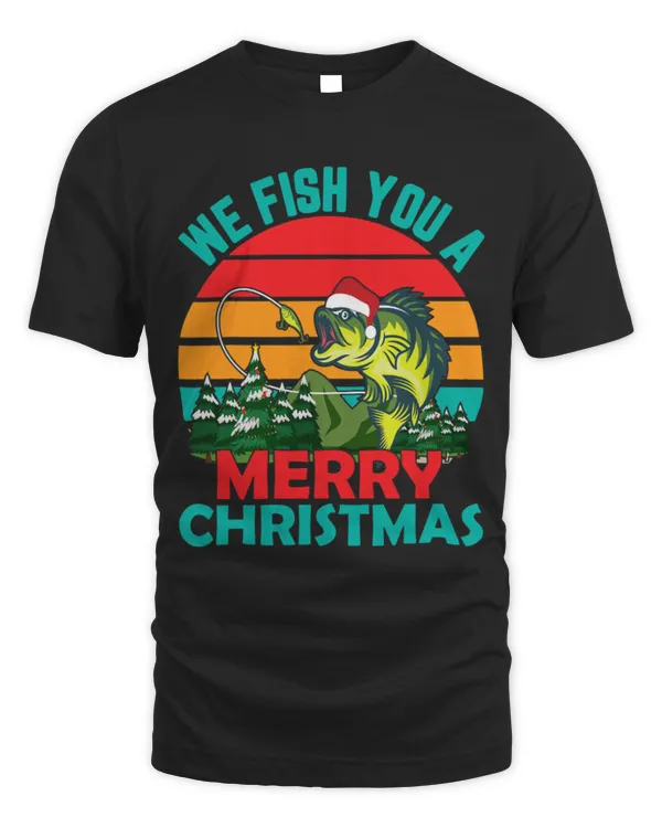 Funny Fisher You Merry Christmas in July Fishing Santa Funny Graphic