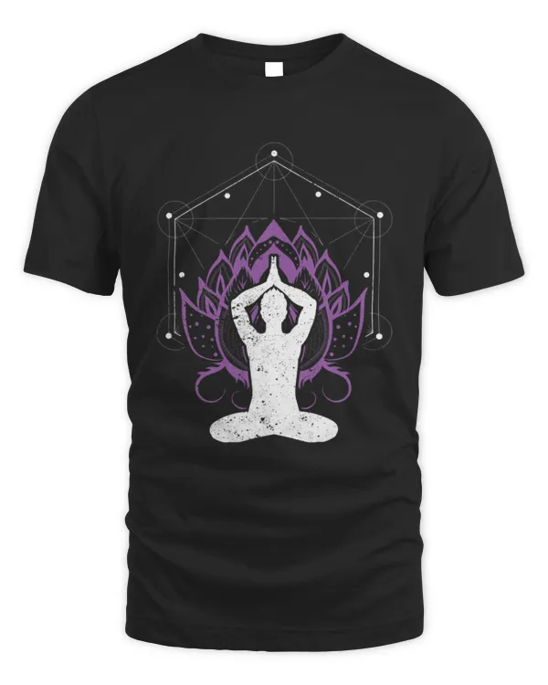 Lotus Flower Sacred Geometry Spiritual Yogi Meditation Yoga T-Shirt