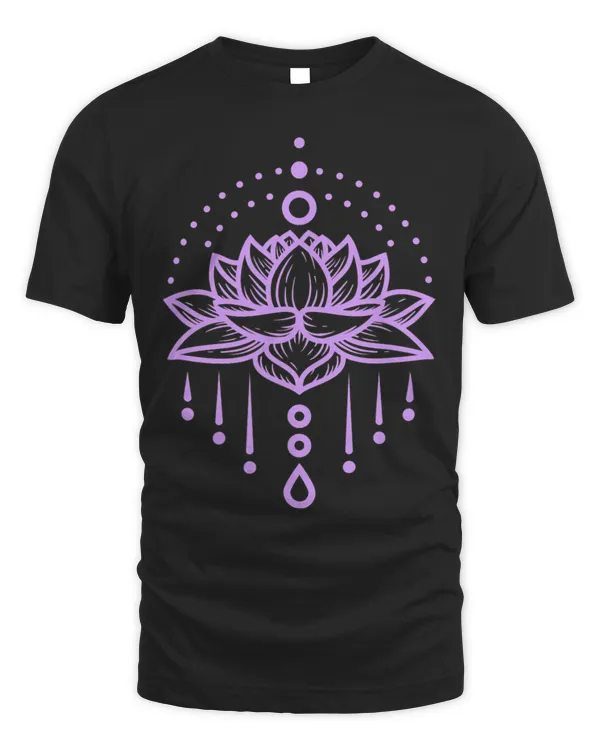 Lotus Flower Yoga Yogi Meditation New Age Lavender Purple T-Shirt (1)